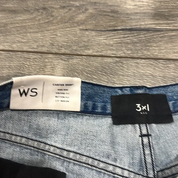 NEW • 3X1 DENIM • Women’s Carter Cut-Off Denim Shorts Gloss Wash Blue 31 - Picture 4 of 5
